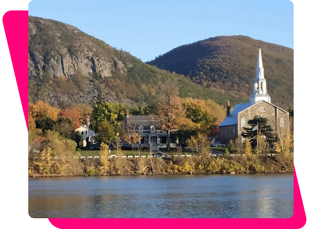 La rivière Richelieu et le mont Saint-Hilaire, vus de Beloeil